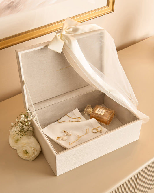 Keepsake Box 'Memories To Treasure Forever' in Off White