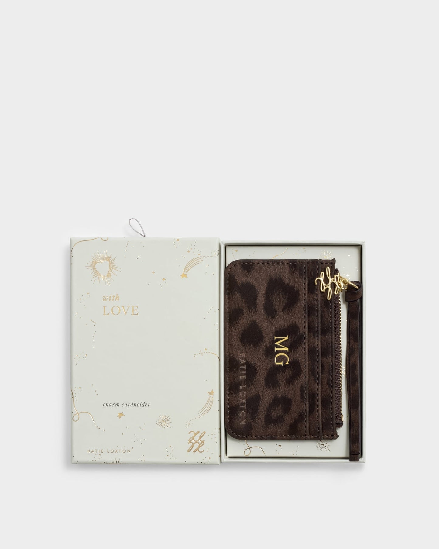 Gift Boxed Coin and Card Holder in Chocolate Leopard