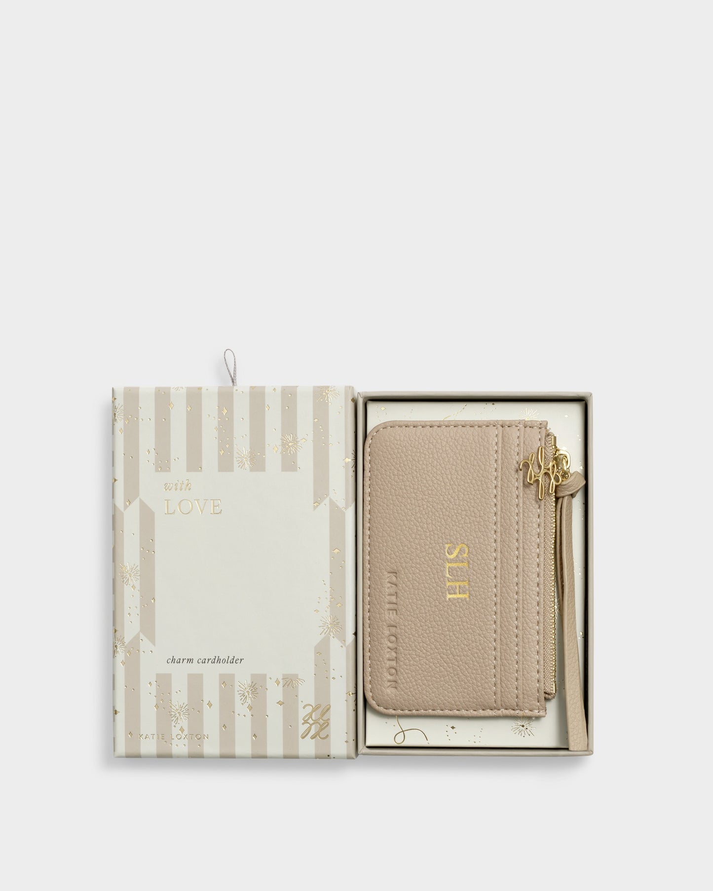 Gift Boxed Coin and Card Holder in Light Taupe