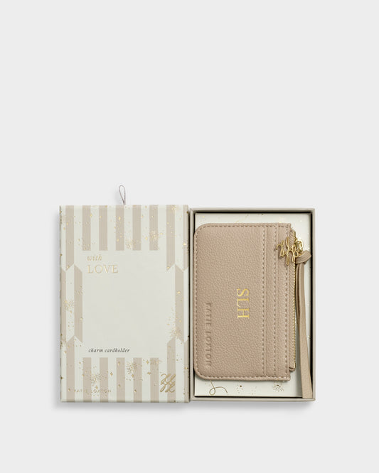 Gift Boxed Coin and Card Holder in Light Taupe