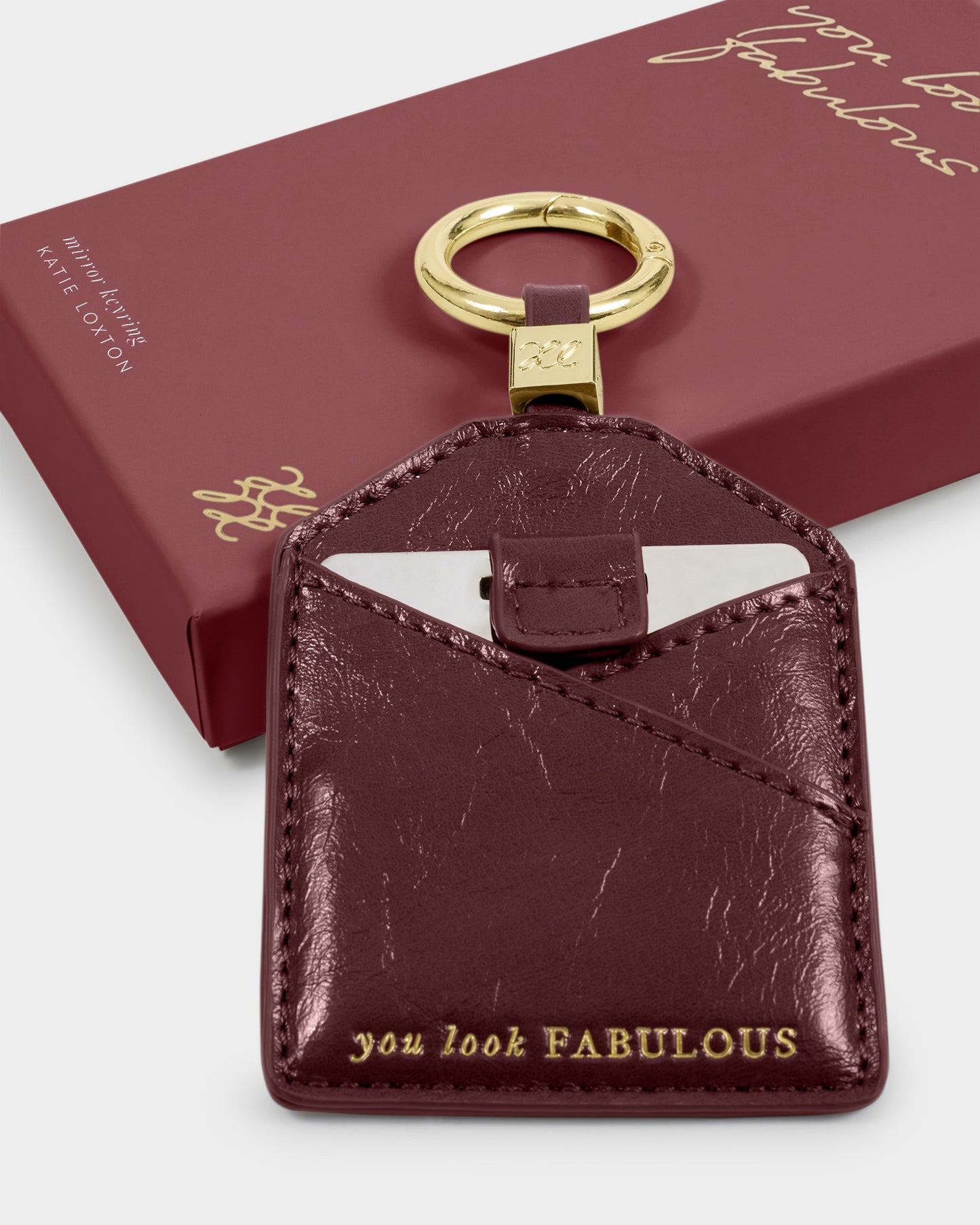 Boxed Mirror Keyring 'You Look Fabulous' in Cherry