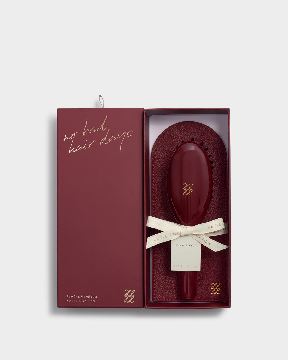 Boxed Hairbrush and Case Set in Cherry