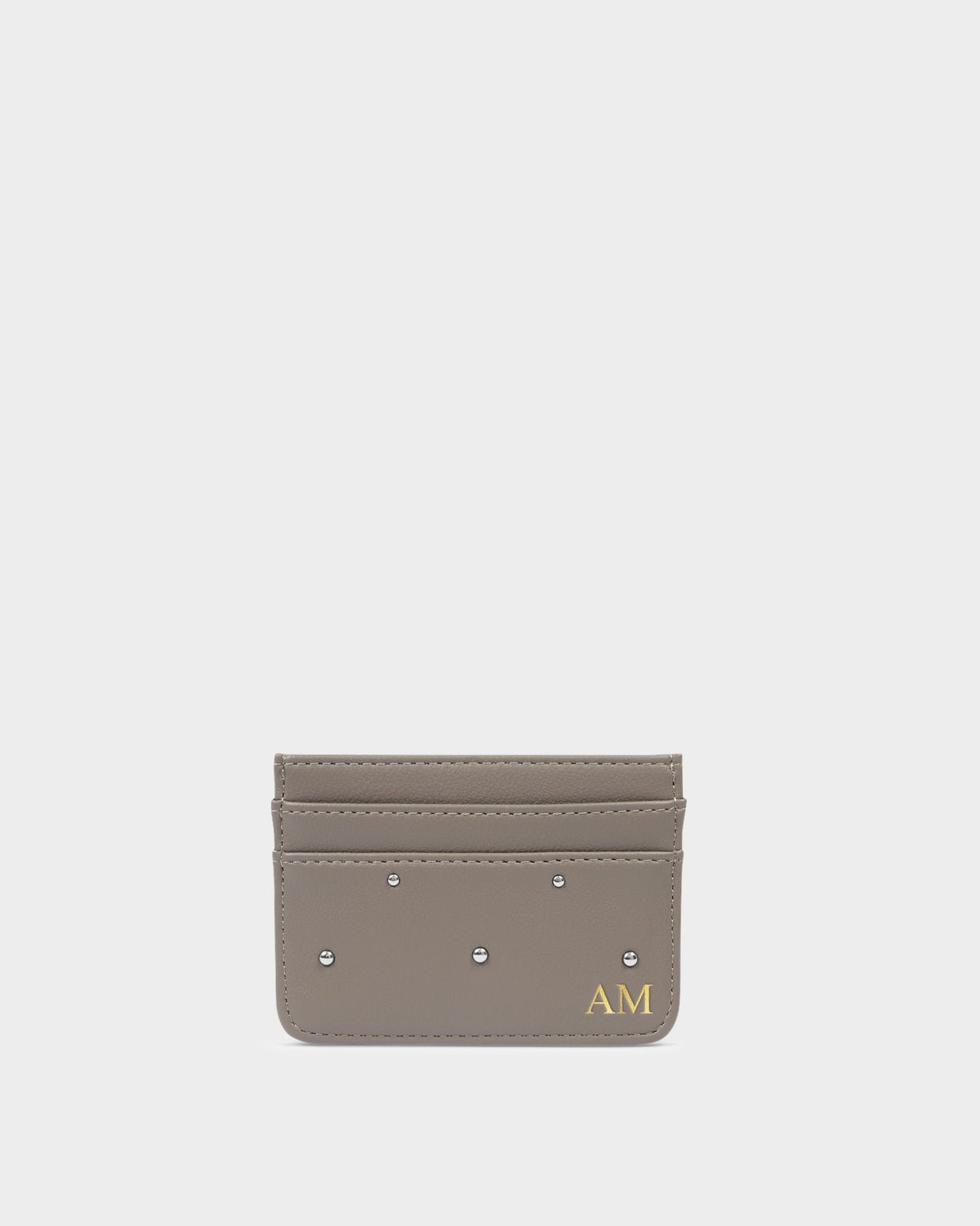 Avery Studded Card Holder in Mink