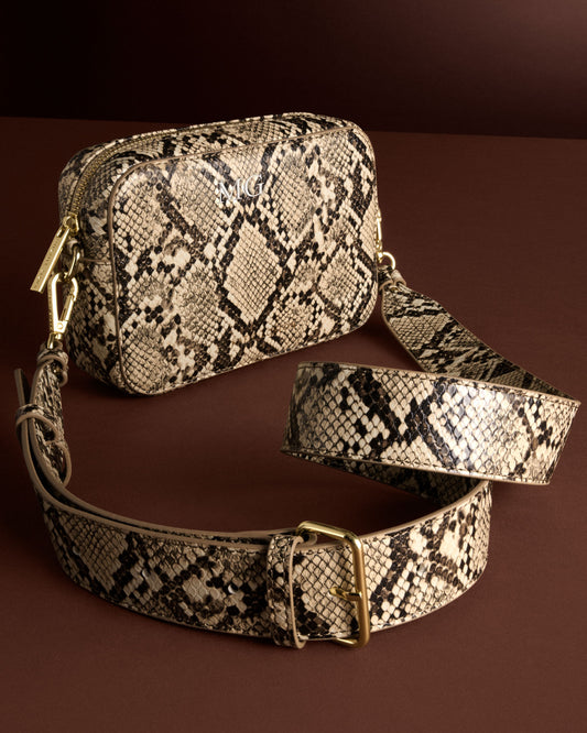 Avery Small Crossbody Bag in Faux Snake