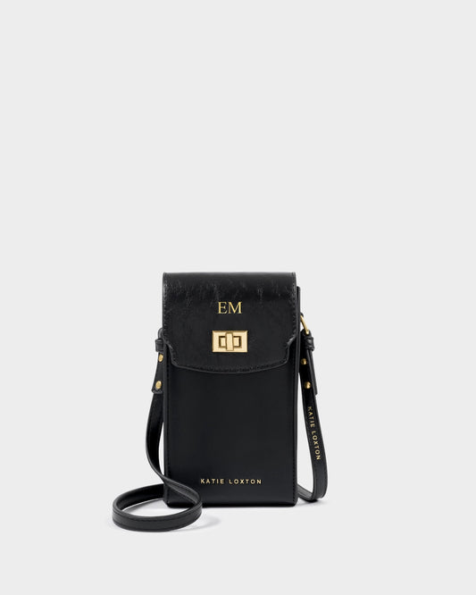 Orin Twist Lock Distressed Slim Bag in Black