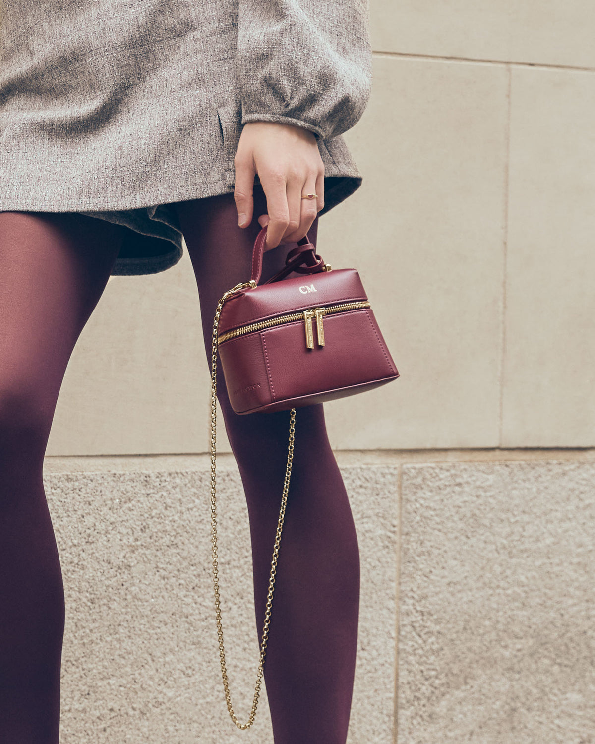 Mia Mini Vanity Crossbody Bag in Cherry