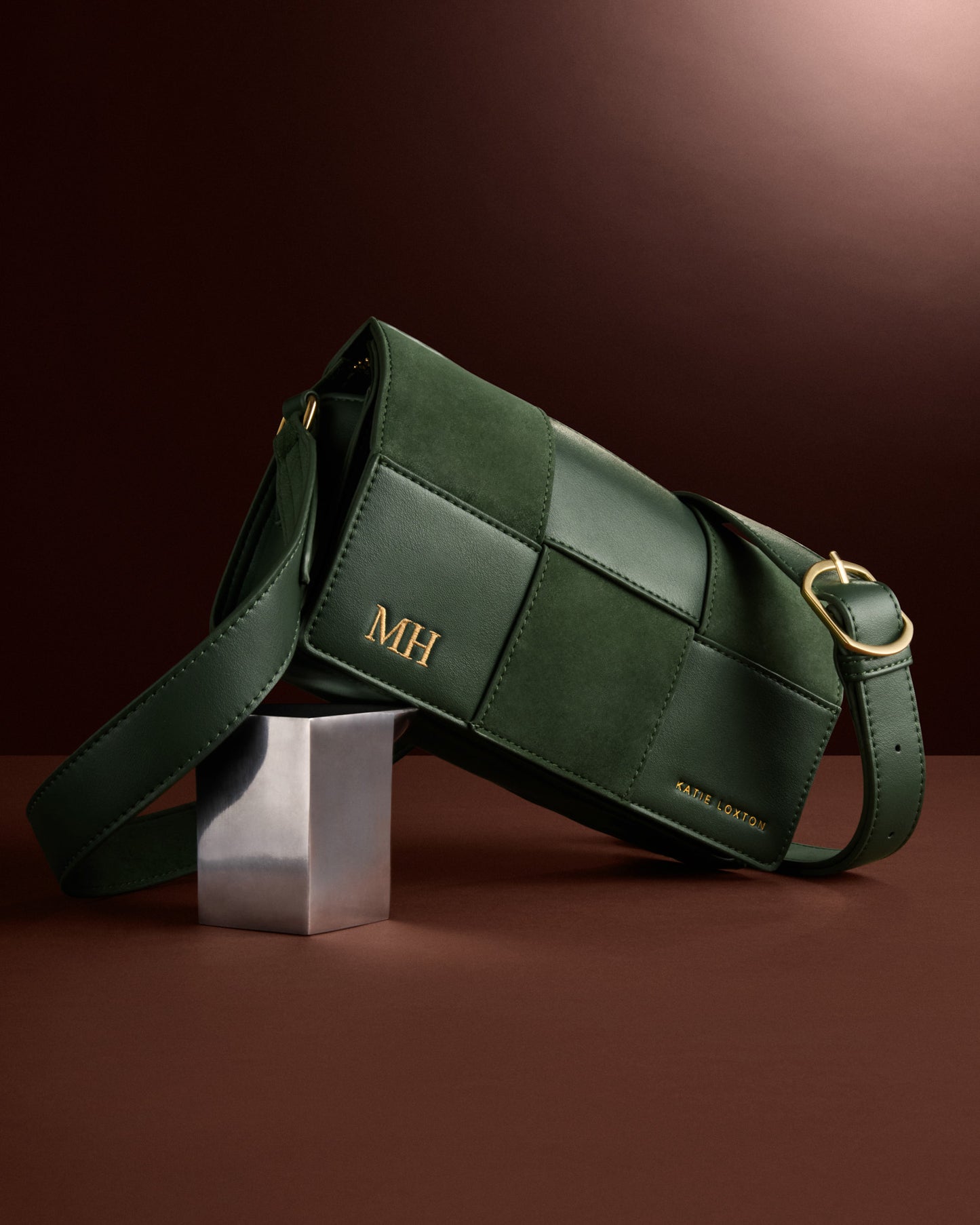 Taya Suedette Crossbody Bag in Forest Green