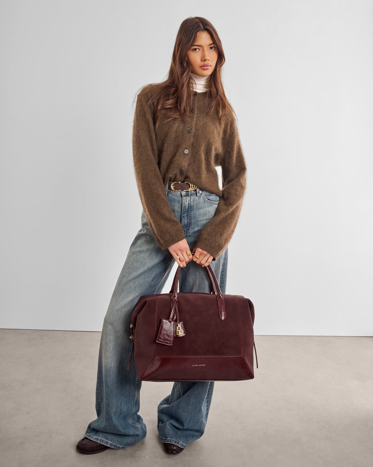 Charlbury Suedette Cabin Bag in Cherry