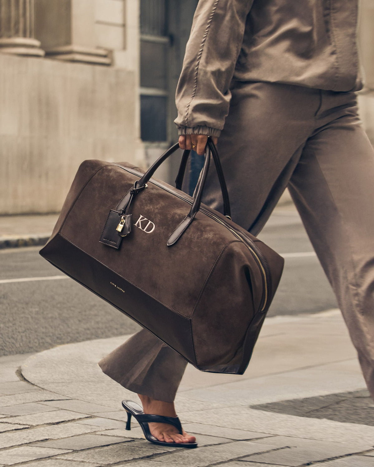 Charlbury Suedette Weekend Bag in Bitter Chocolate