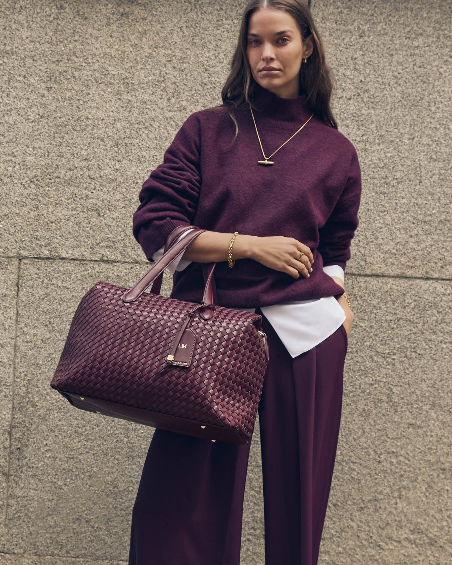 Milan Hand Woven Cabin Bag in Cherry