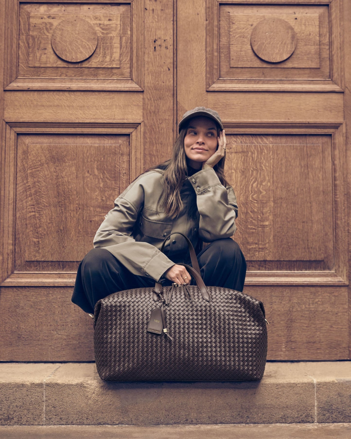 Soho Hand Woven Weekend Bag in Chocolate