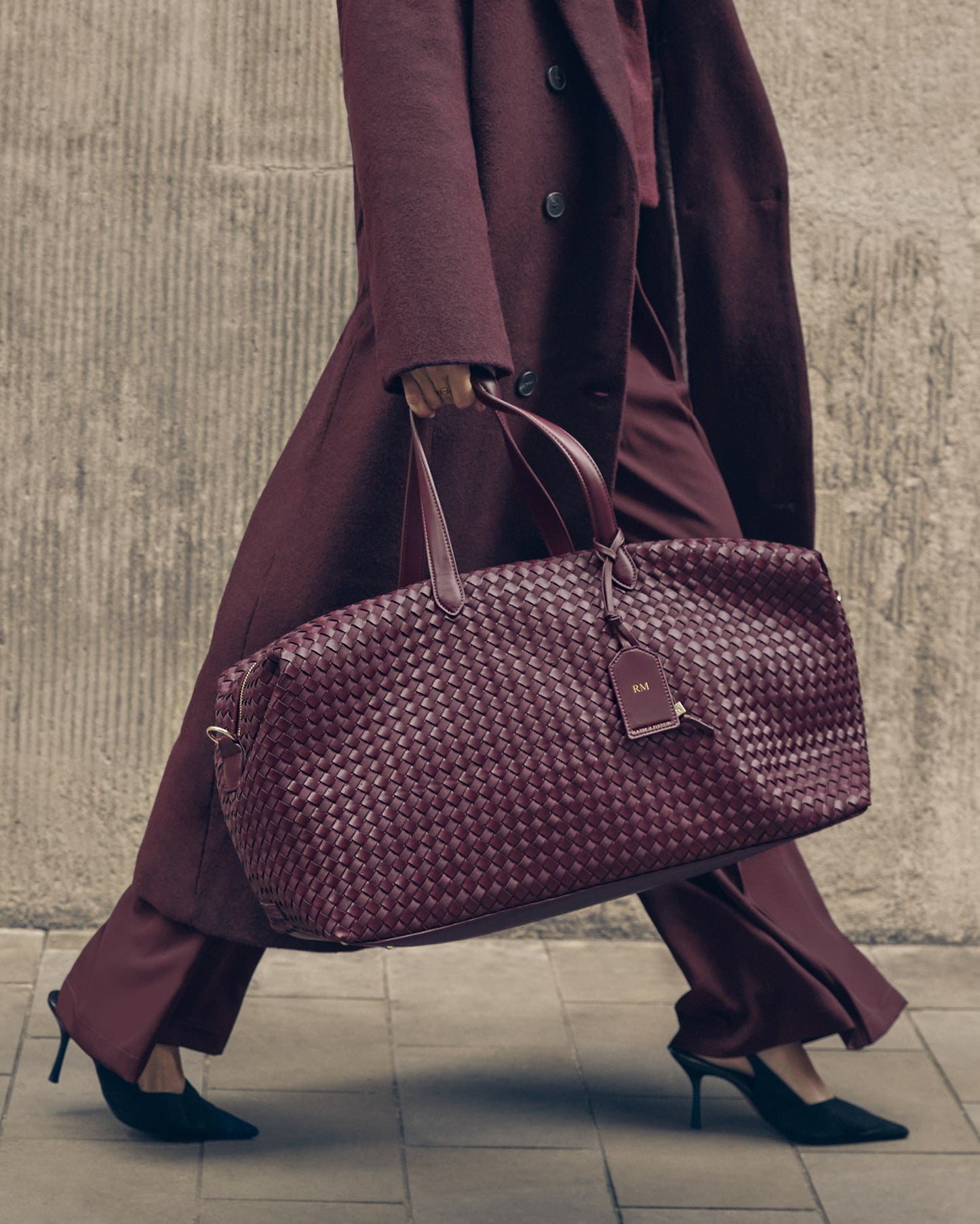 Soho Hand Woven Weekend Bag in Cherry