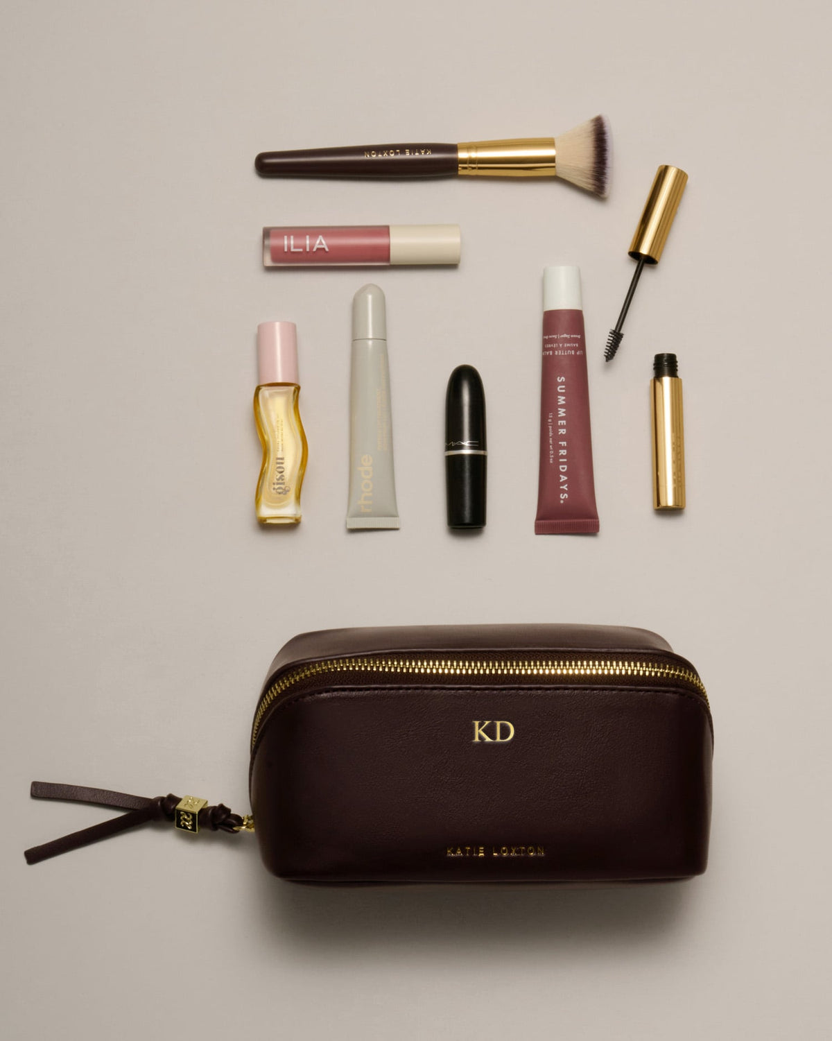 Fold-Out Mirror Makeup Bag in Bitter Chocolate