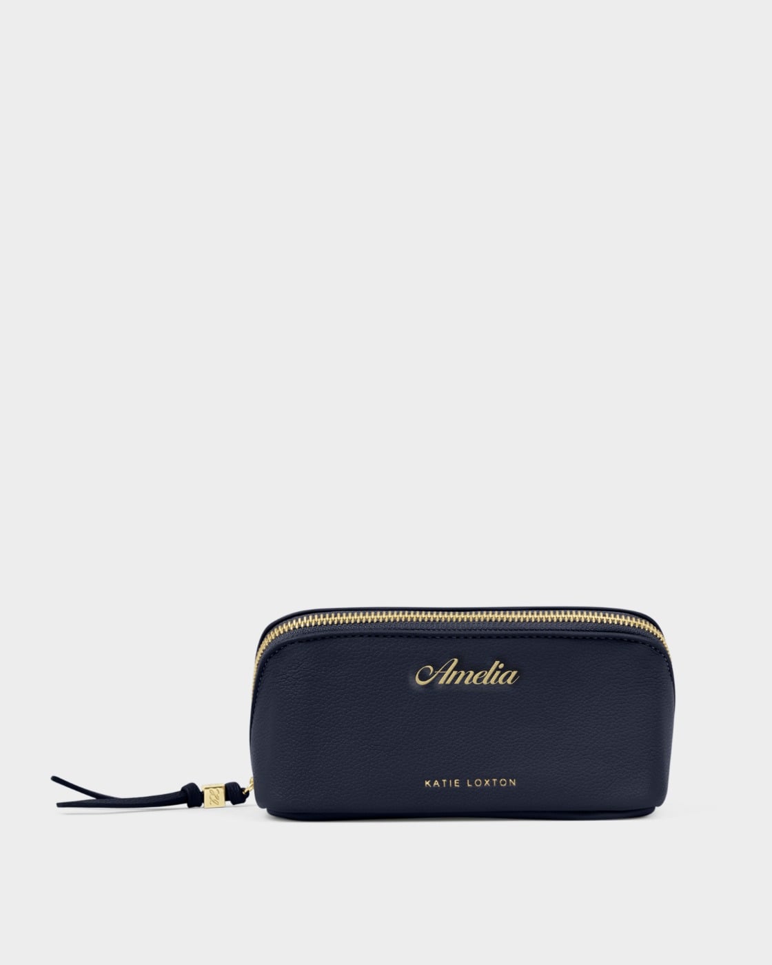 Fold-Out Mirror Makeup Bag in Navy
