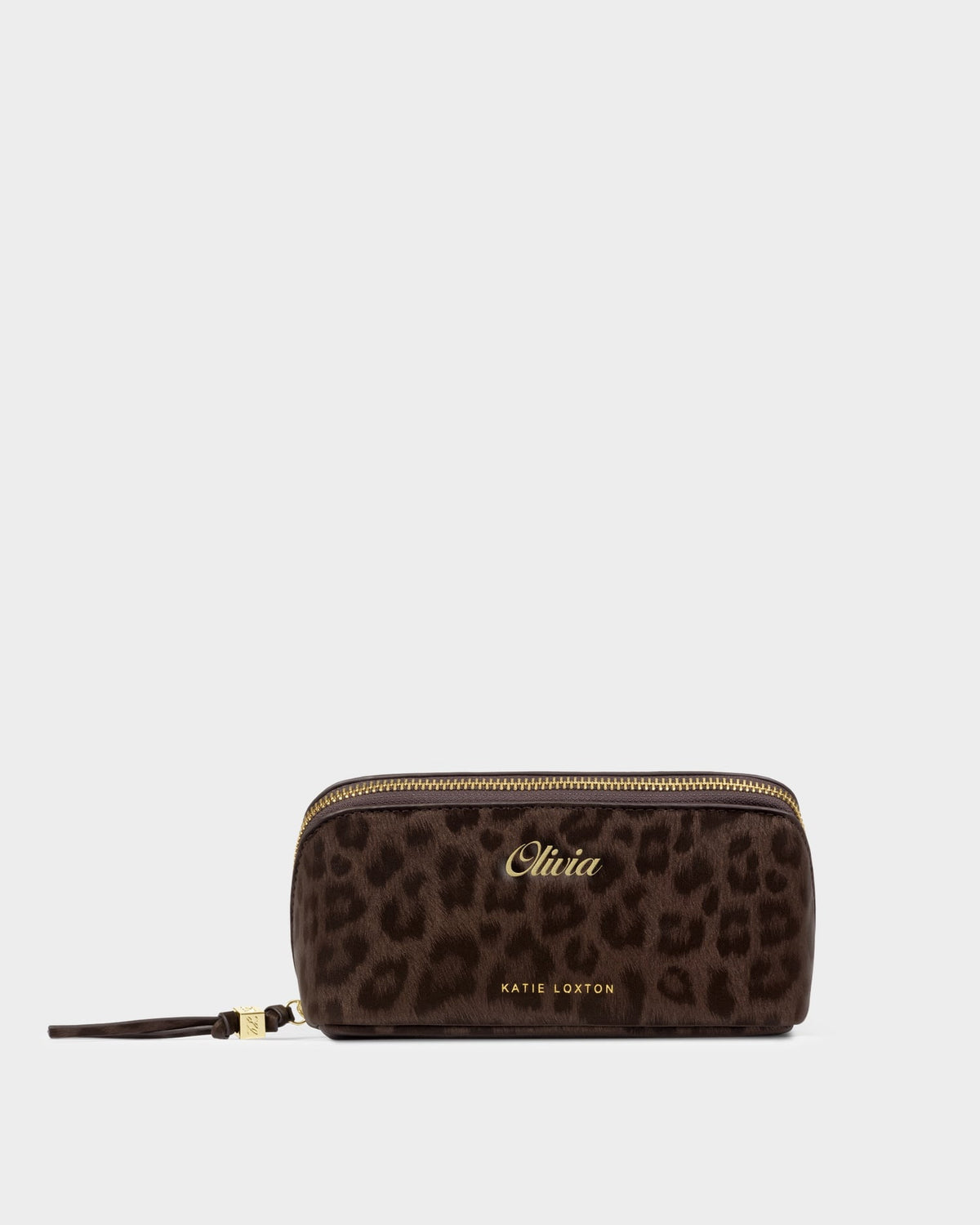 Fold-Out Mirror Makeup Bag in Chocolate Leopard