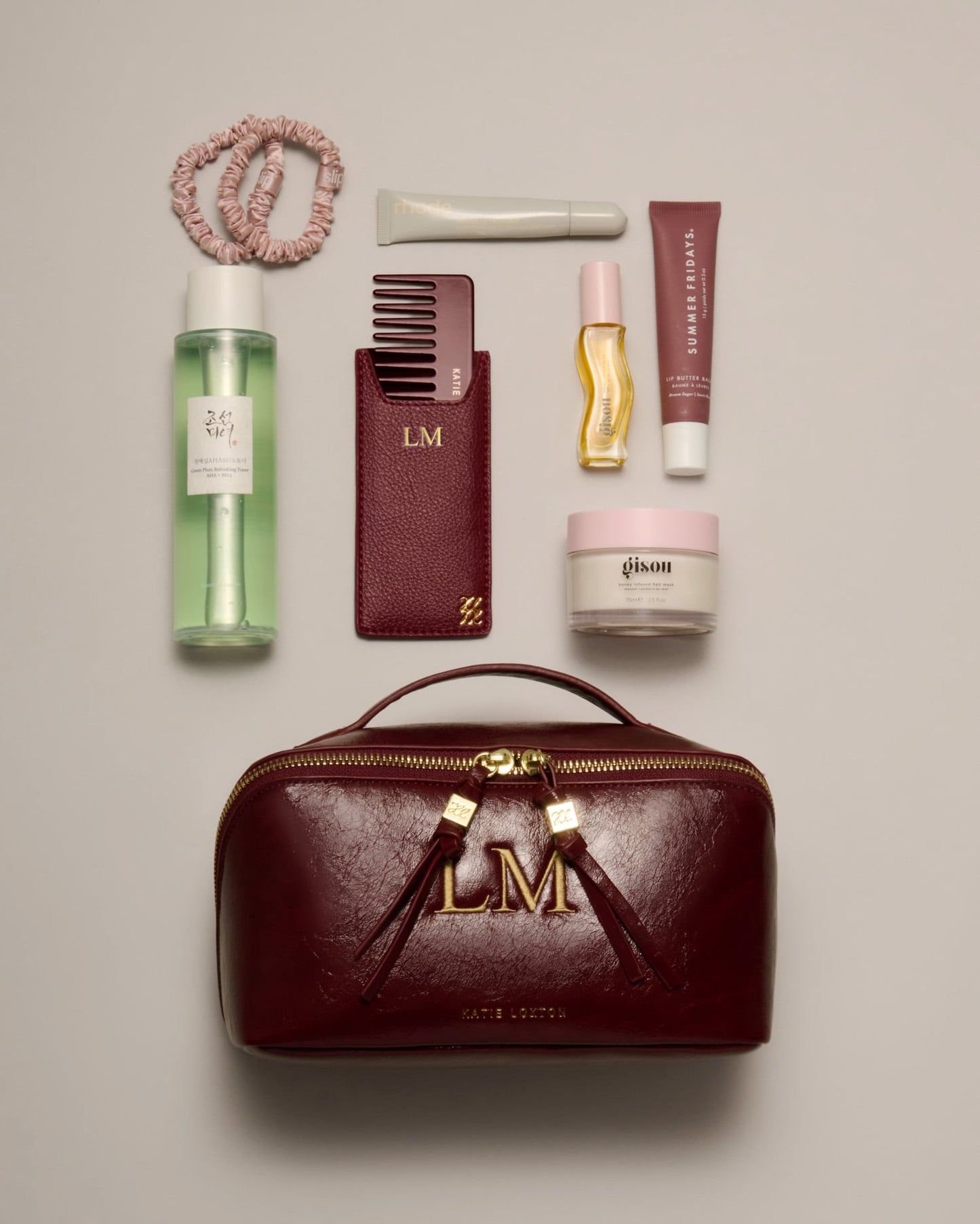 Soho Medium Makeup and Wash Bag in Cherry