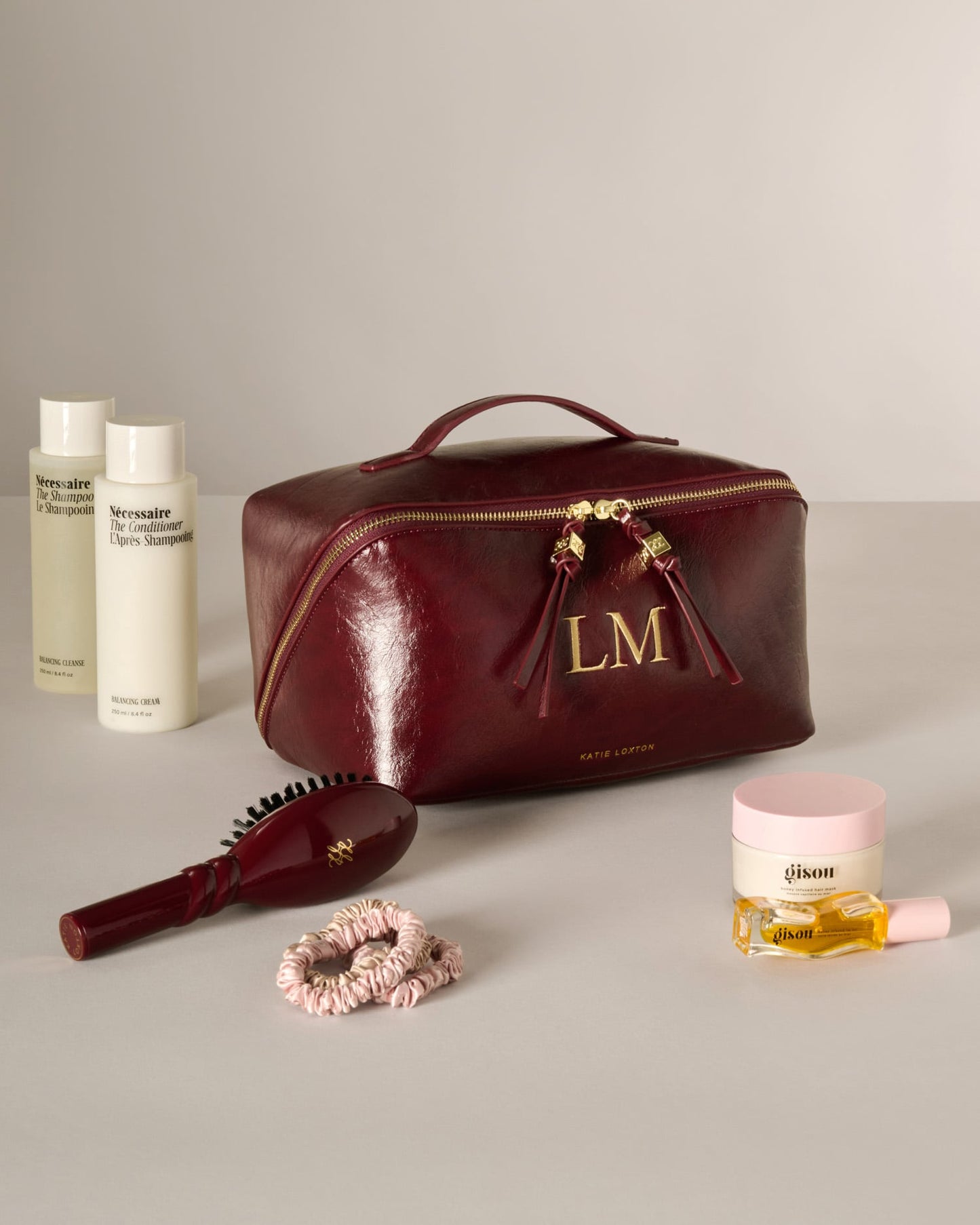 Soho Large Makeup and Wash Bag in Cherry