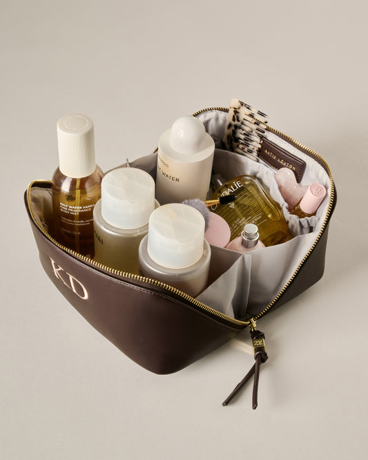 Soho Medium Makeup and Wash Bag in Bitter Chocolate