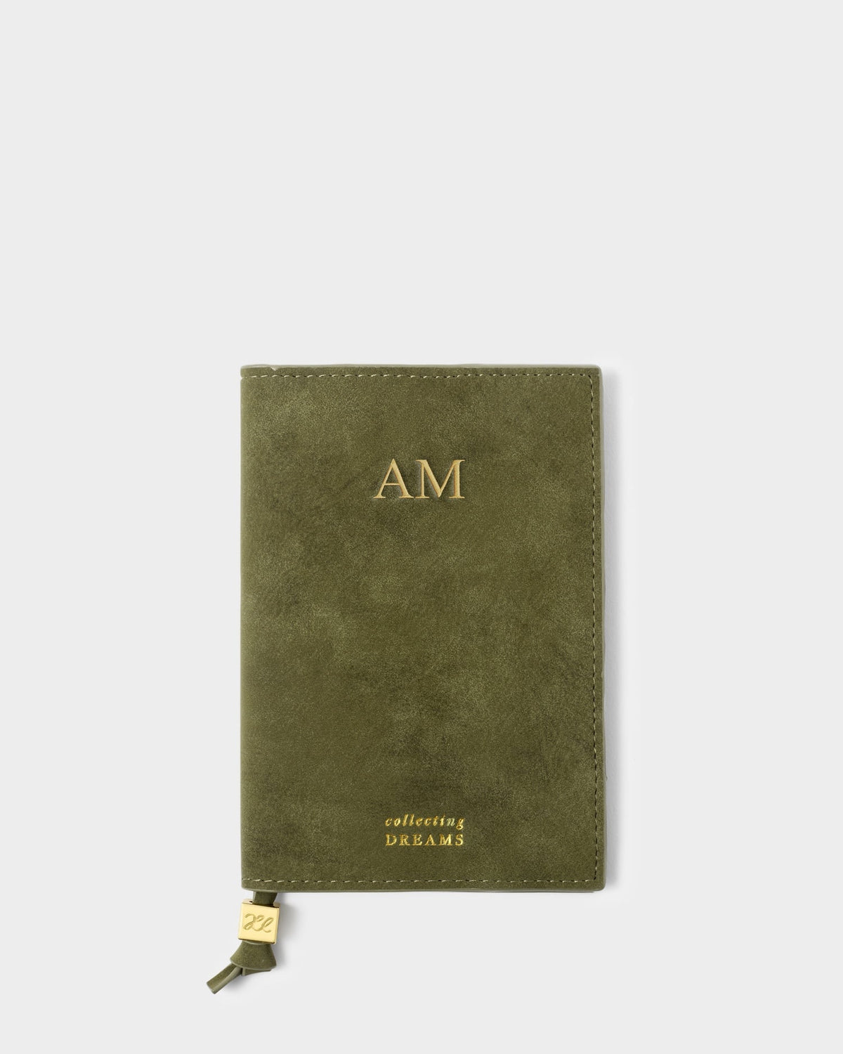 Suedette Passport Cover 'Collecting Dreams' in Olive