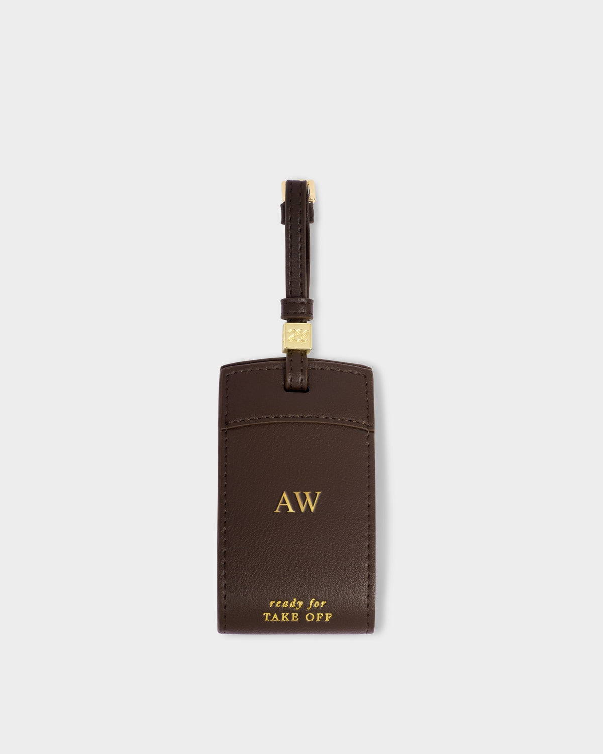 Luggage Tag 'Ready For Takeoff' in Chocolate