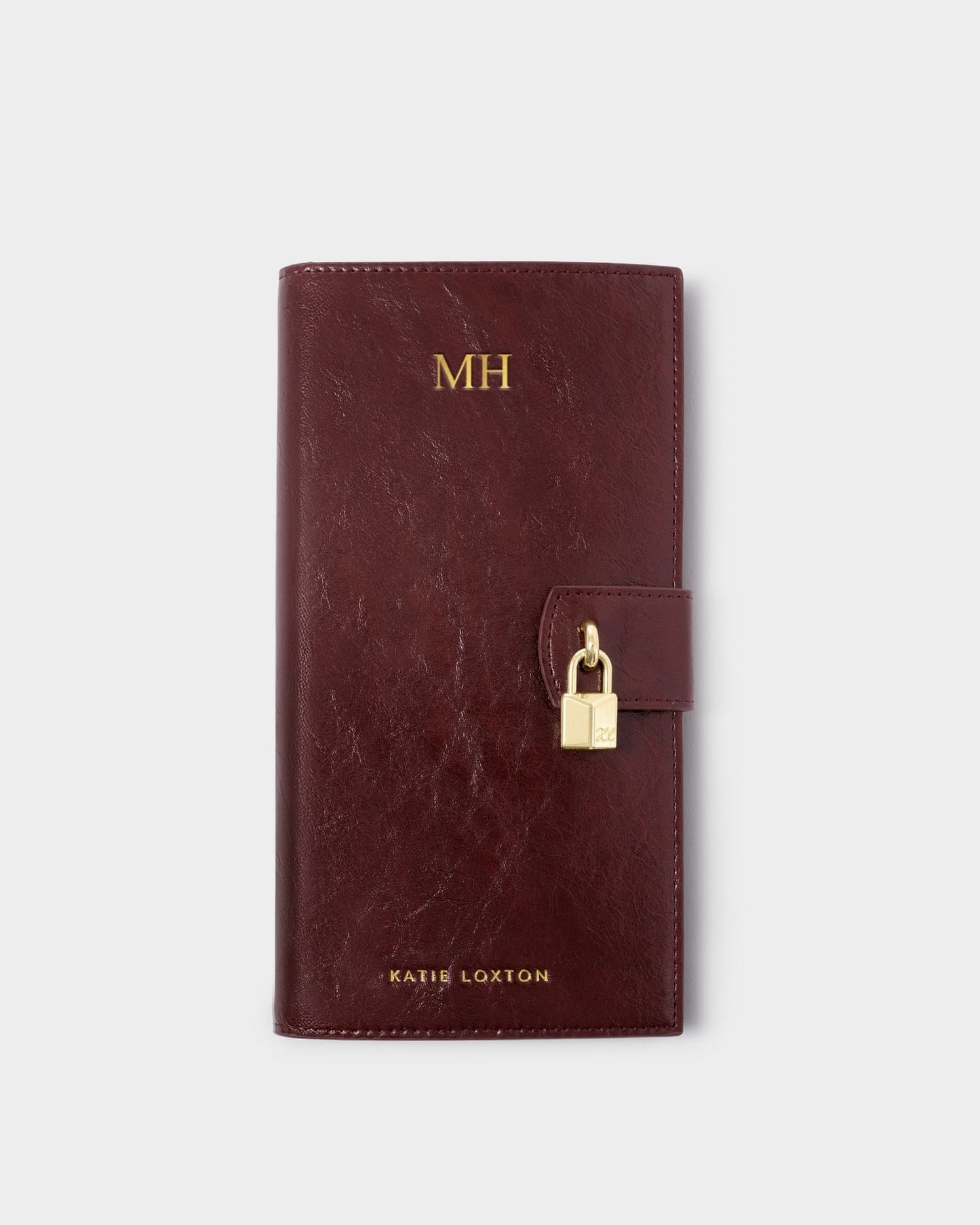 Charlbury Patent Crackle Travel Wallet in Cherry
