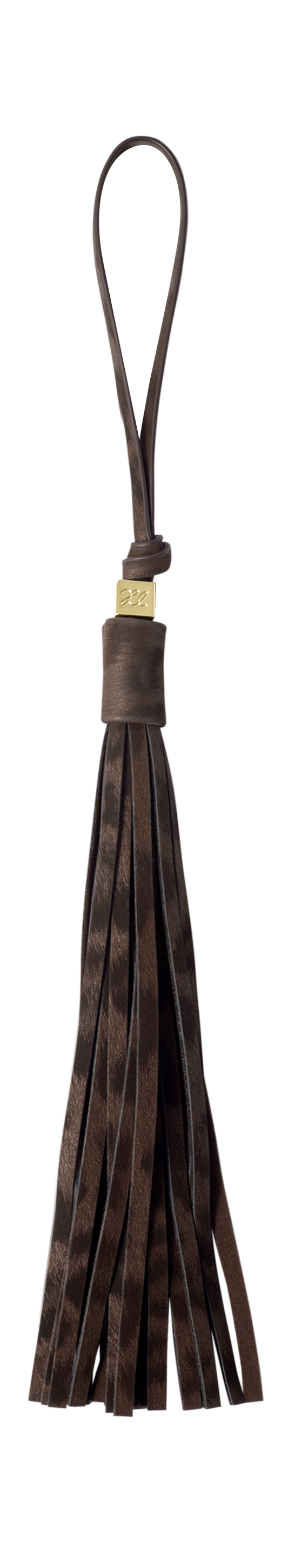 Oversized Tassel Bag Charm in Chocolate Leopard