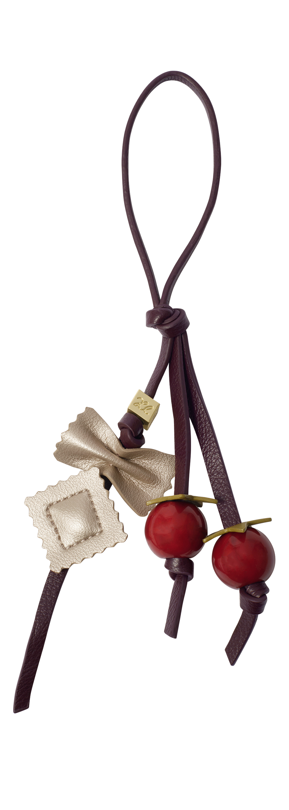 Pasta Bag Charm in Black Cherry