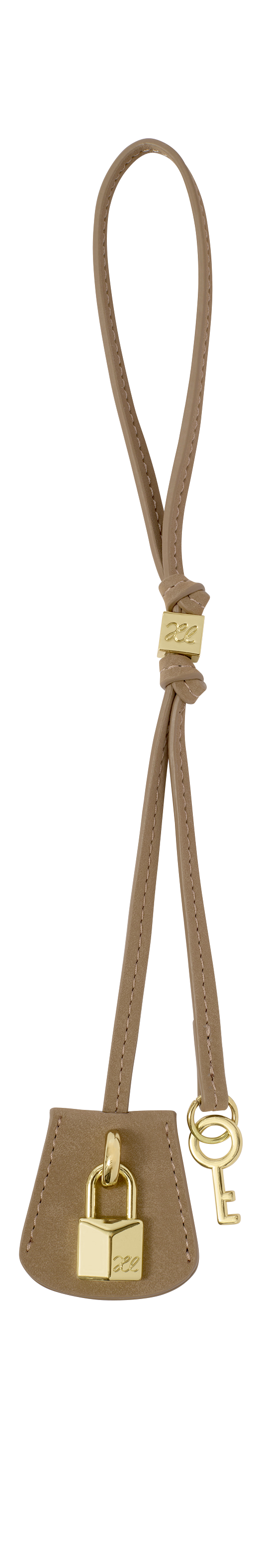 Heritage Suedette Bag Charm in Taupe