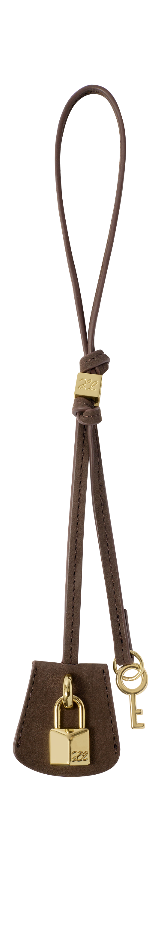 Heritage Suedette Bag Charm in Chocolate