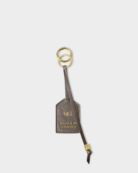 Sentiment Tag Keyring 'Believe In Yourself' in Pewter