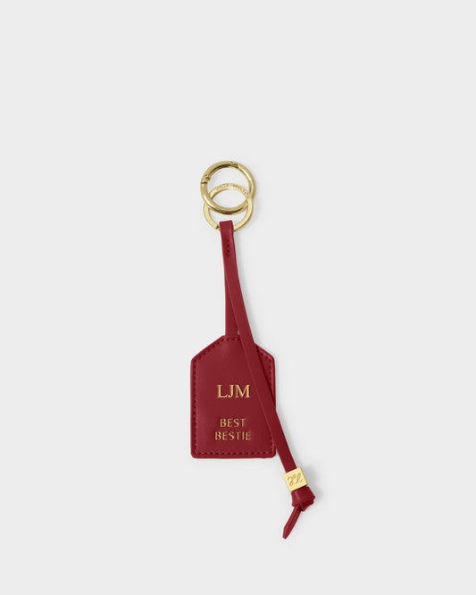 Sentiment Tag Keyring 'Best Bestie' in Crimson