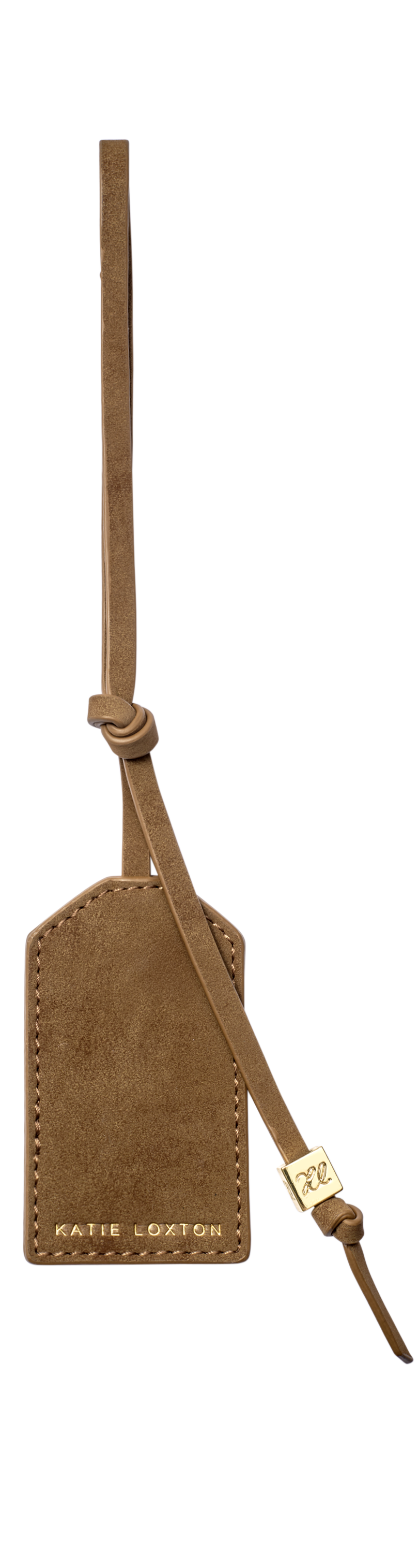 Suedette Personalised Bag Charm in Caramel