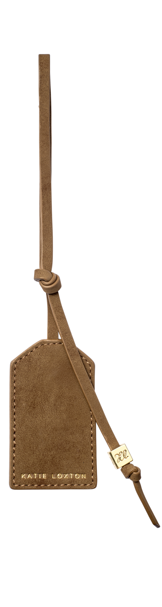Suedette Personalised Bag Charm in Caramel