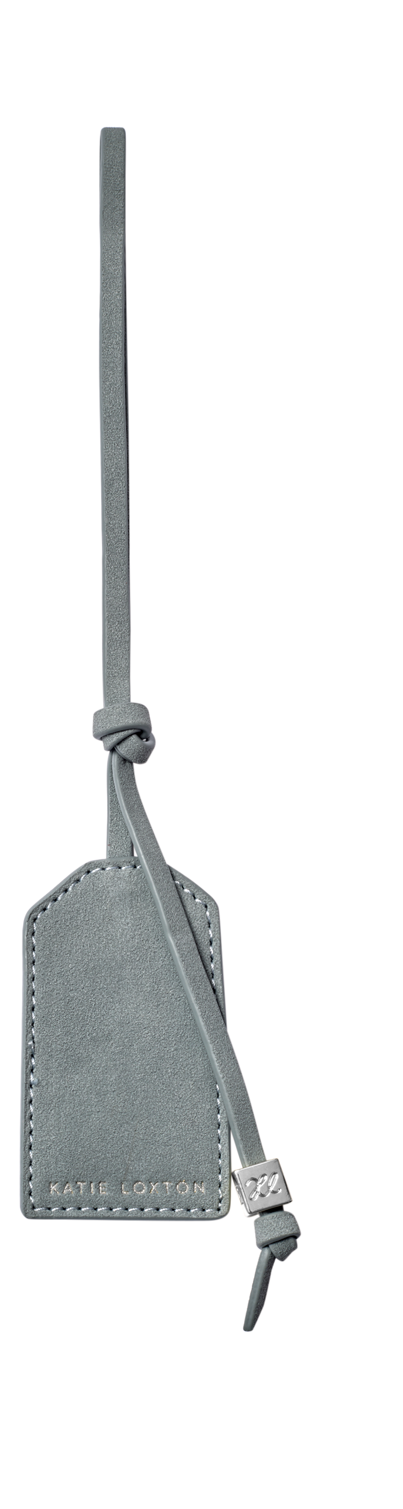 Suedette Personalised Bag Charm in Fossil Grey