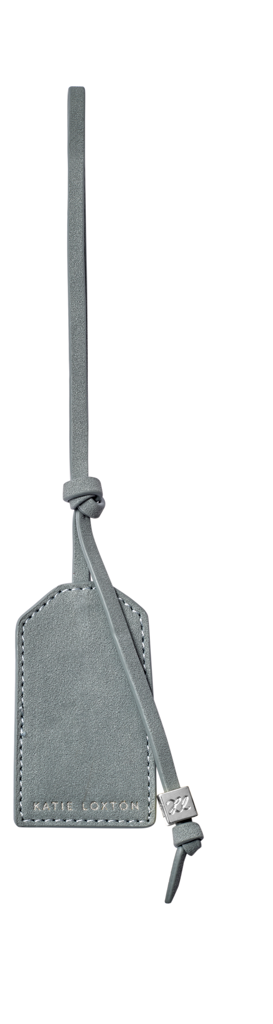 Suedette Personalised Bag Charm in Fossil Grey