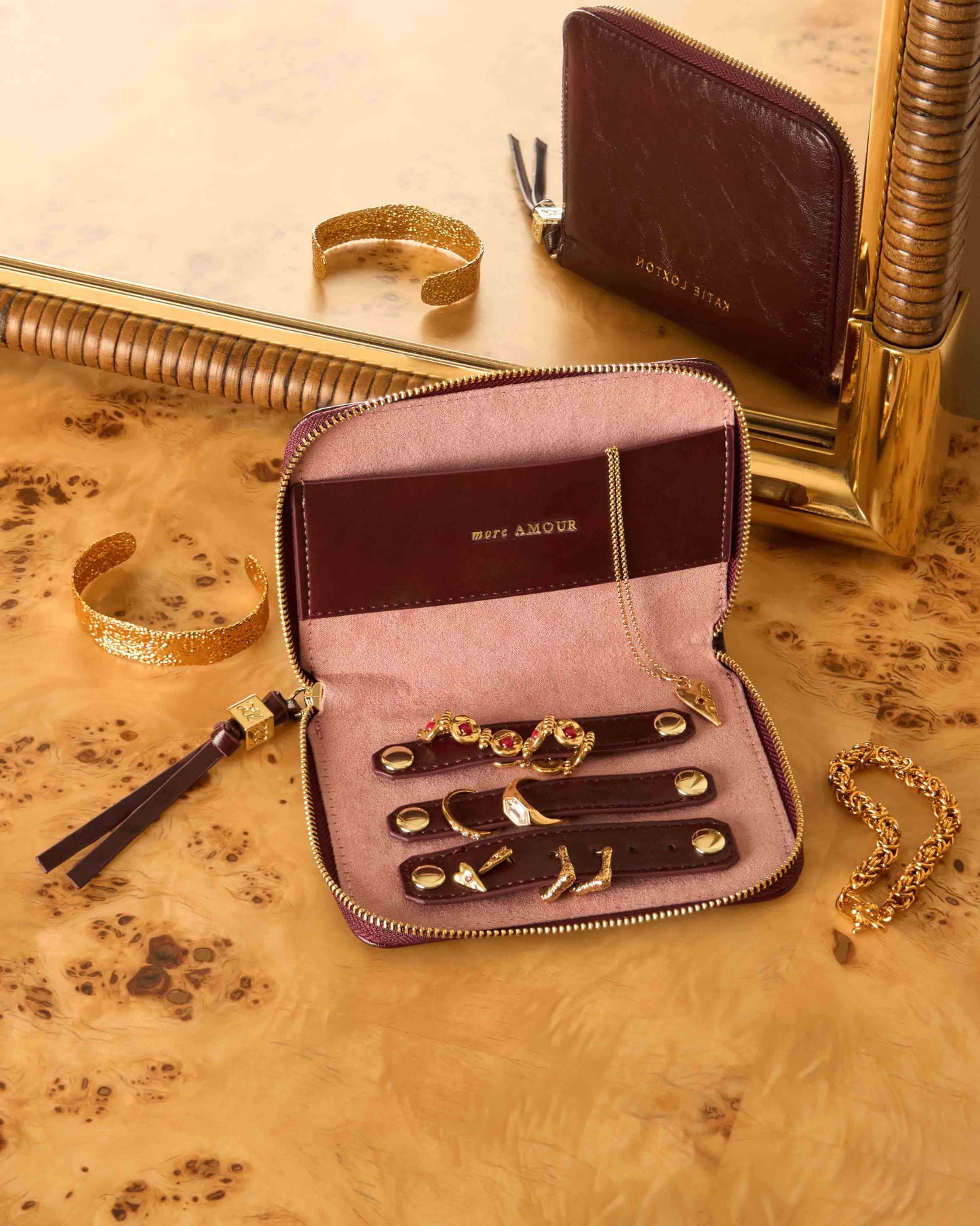 Slim Jewellery Case 'More Amour' in Cherry