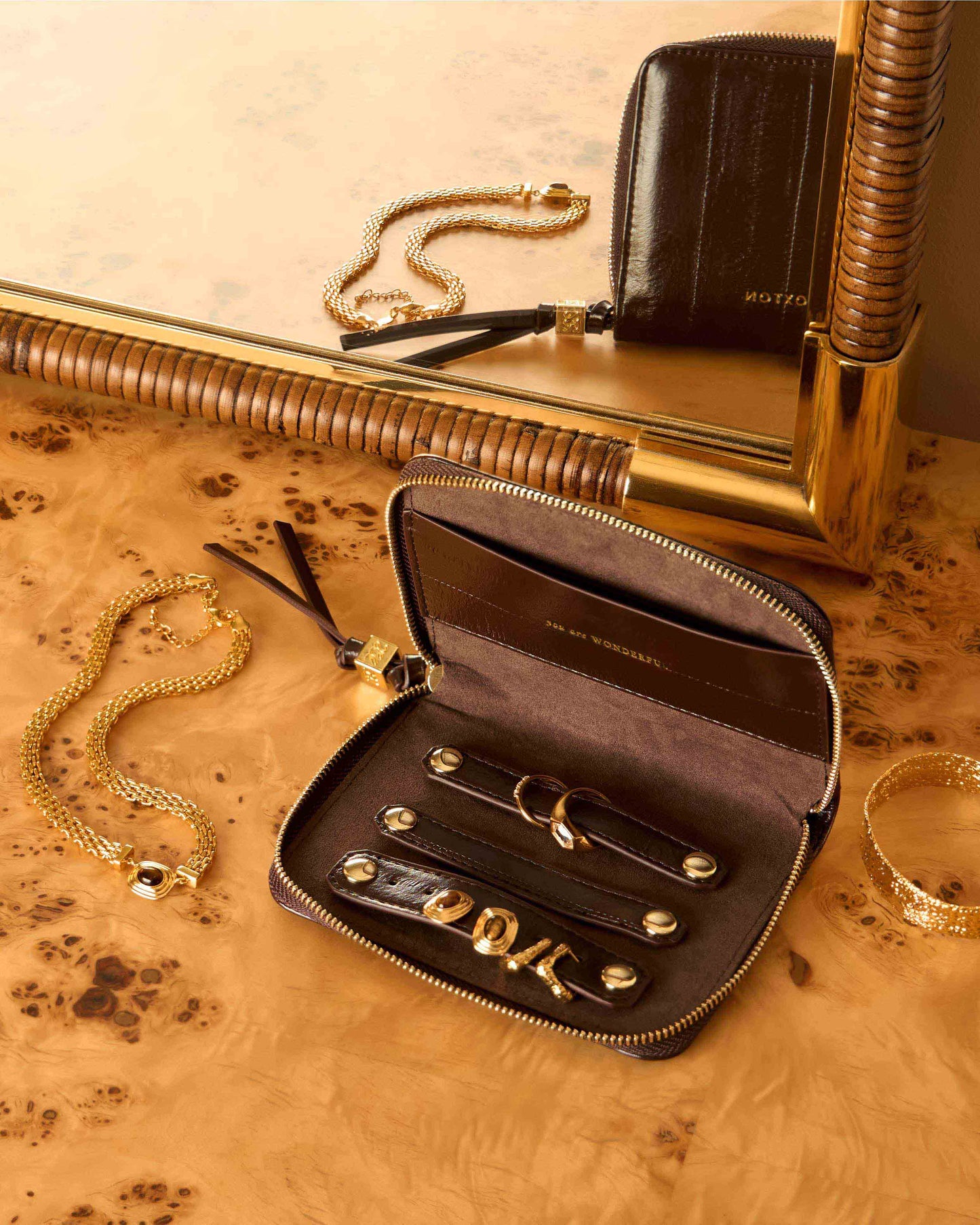 Slim Jewellery Case 'You Are Wonderful' in Chocolate