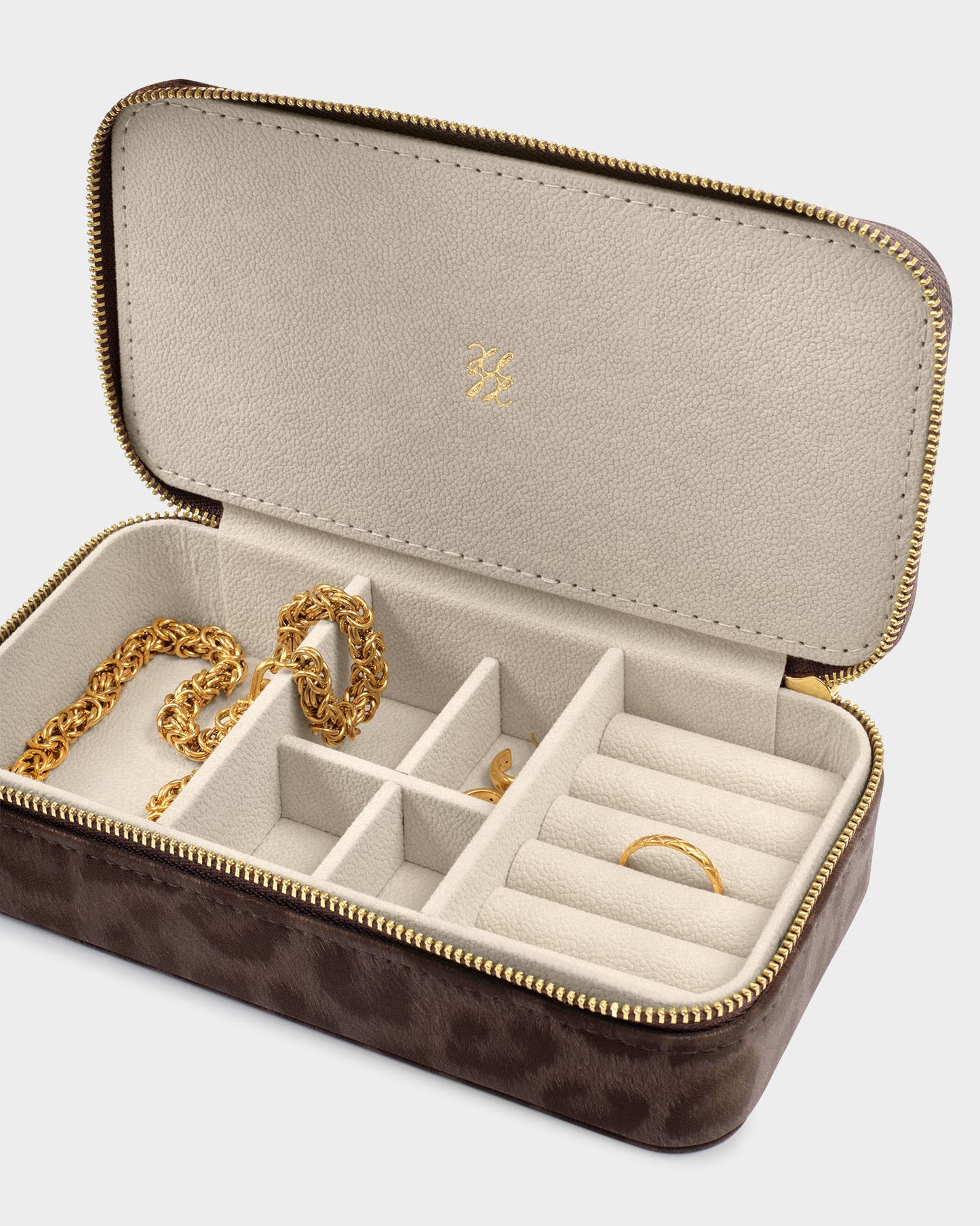 Classic Jewellery Box in Chocolate Leopard