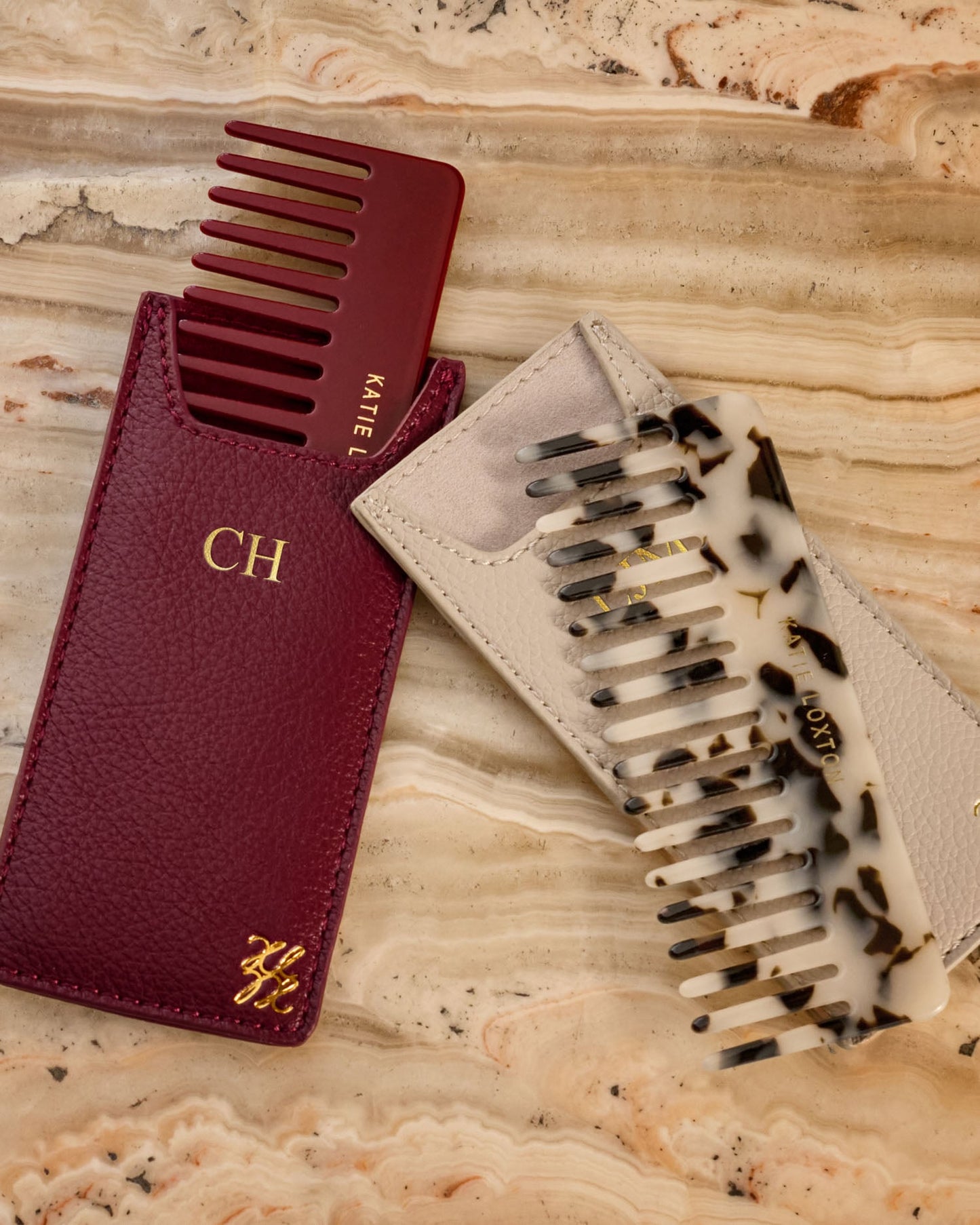 Hair Comb and Case in Cherry