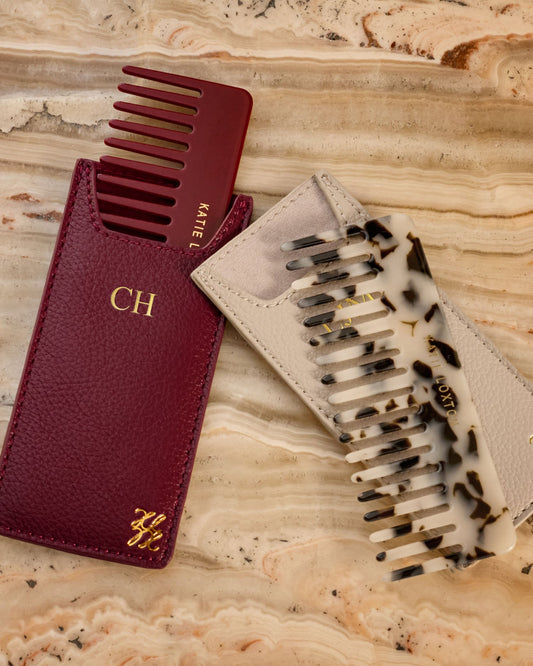 Hair Comb and Case in Cherry