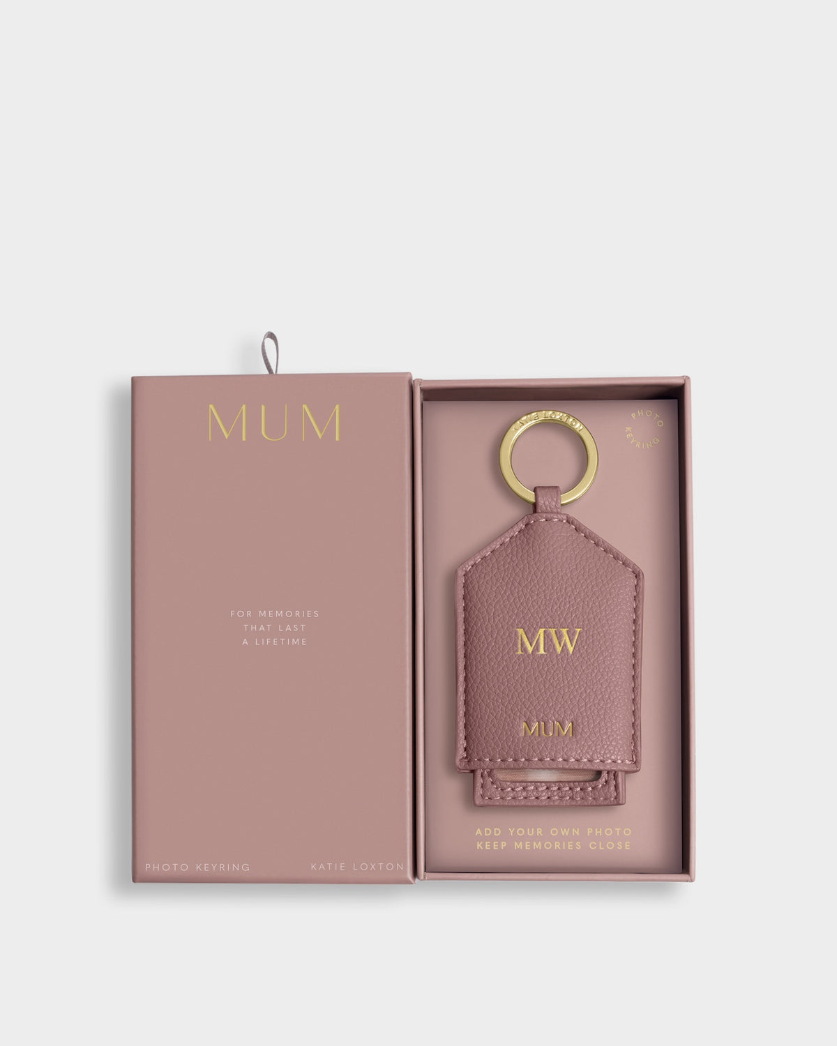 Boxed Photo Keyring 'Mum' in Deep Rose