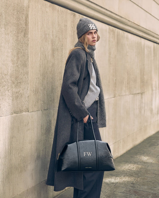 Madison Large Shoulder Bag in Distressed Black