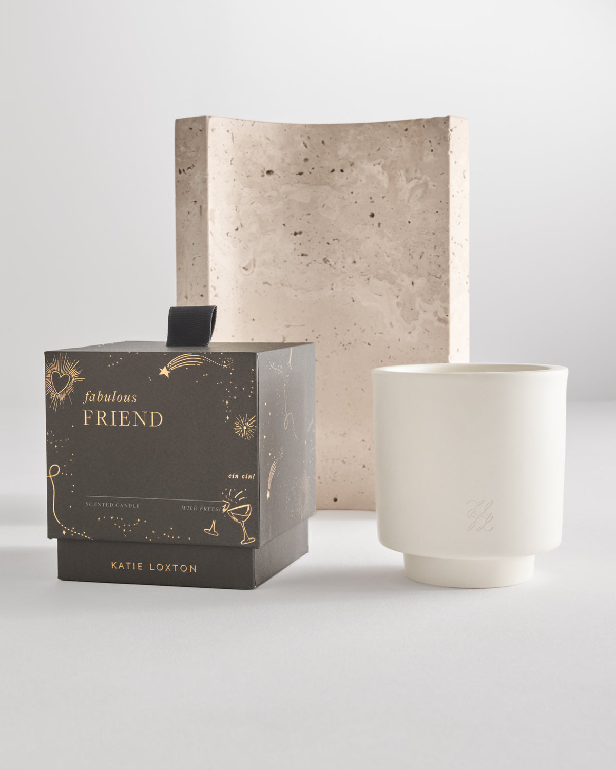 Ceramic Sentiment Candle 'Fabulous Friend' in Fresh Fig and Wild Freesia