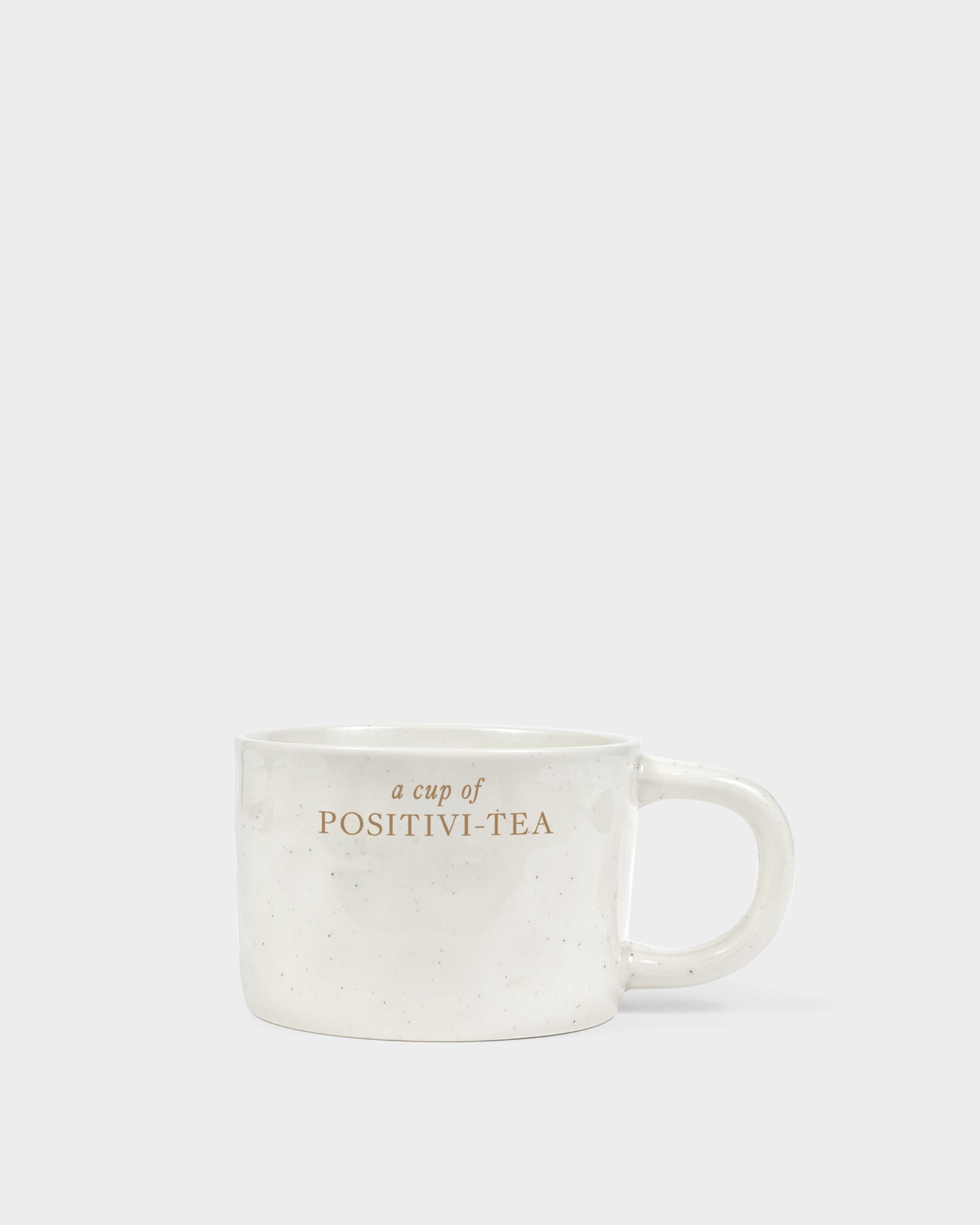 Organic Speckled Sentiment Mug with Tag 'A Cup Of Positivi-Tea'