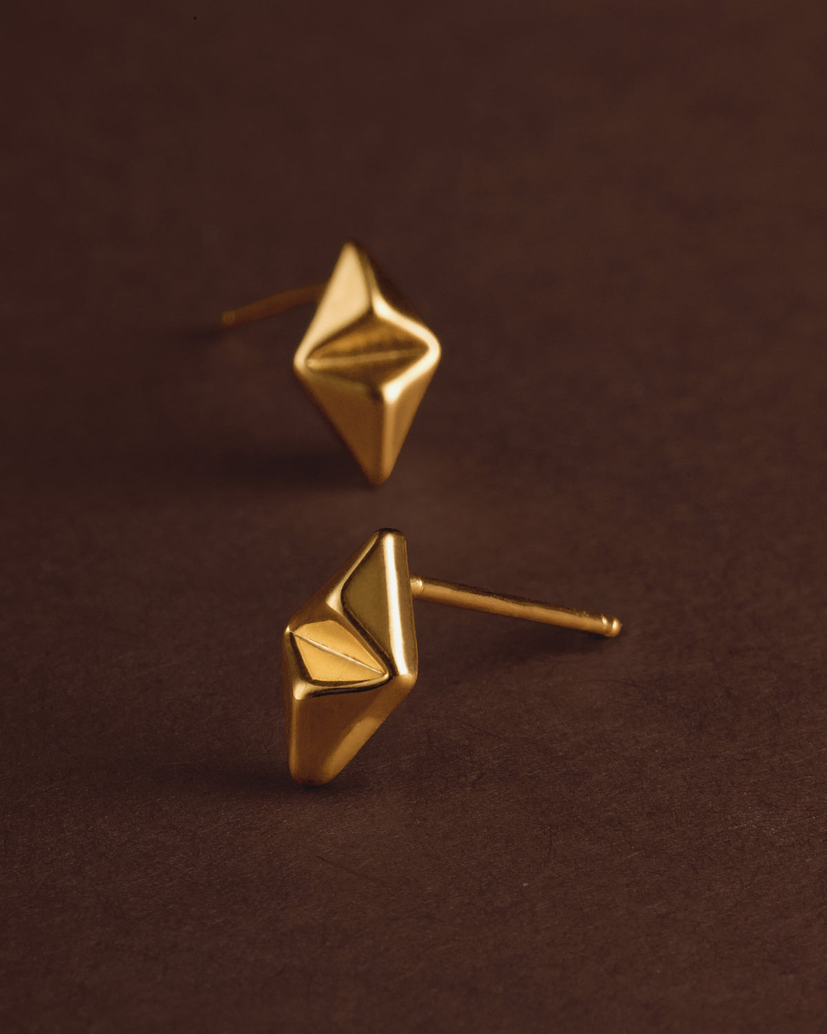 Harlequin Waterproof Gold Stud Earrings