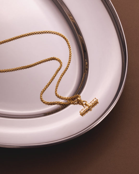 Lustre Waterproof Gold T-Bar Necklace