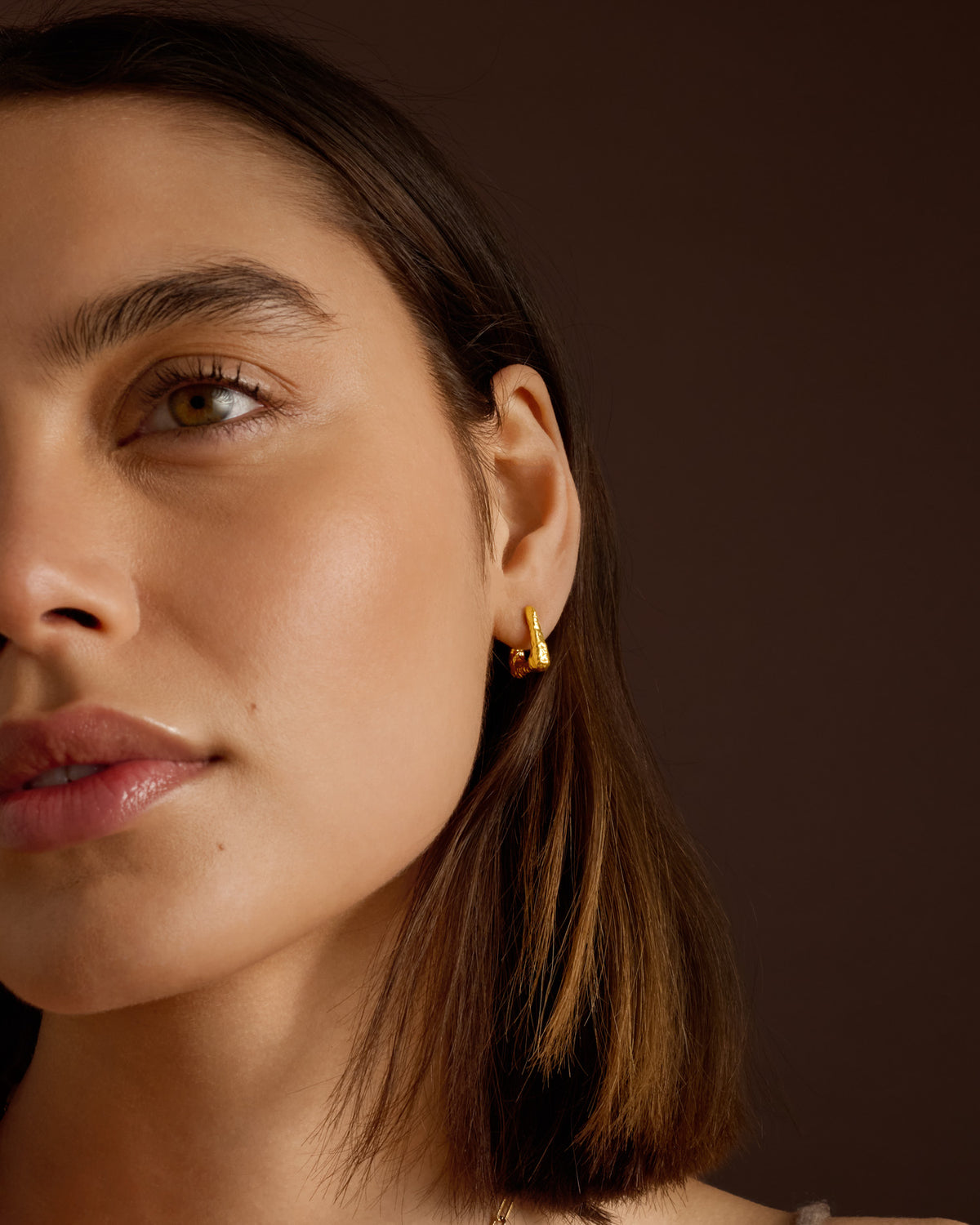 Luxe Lock Waterproof Gold Hoop Earrings