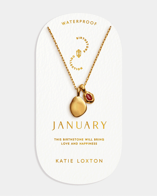 'January' Waterproof Gold Birthstone Necklace¬†