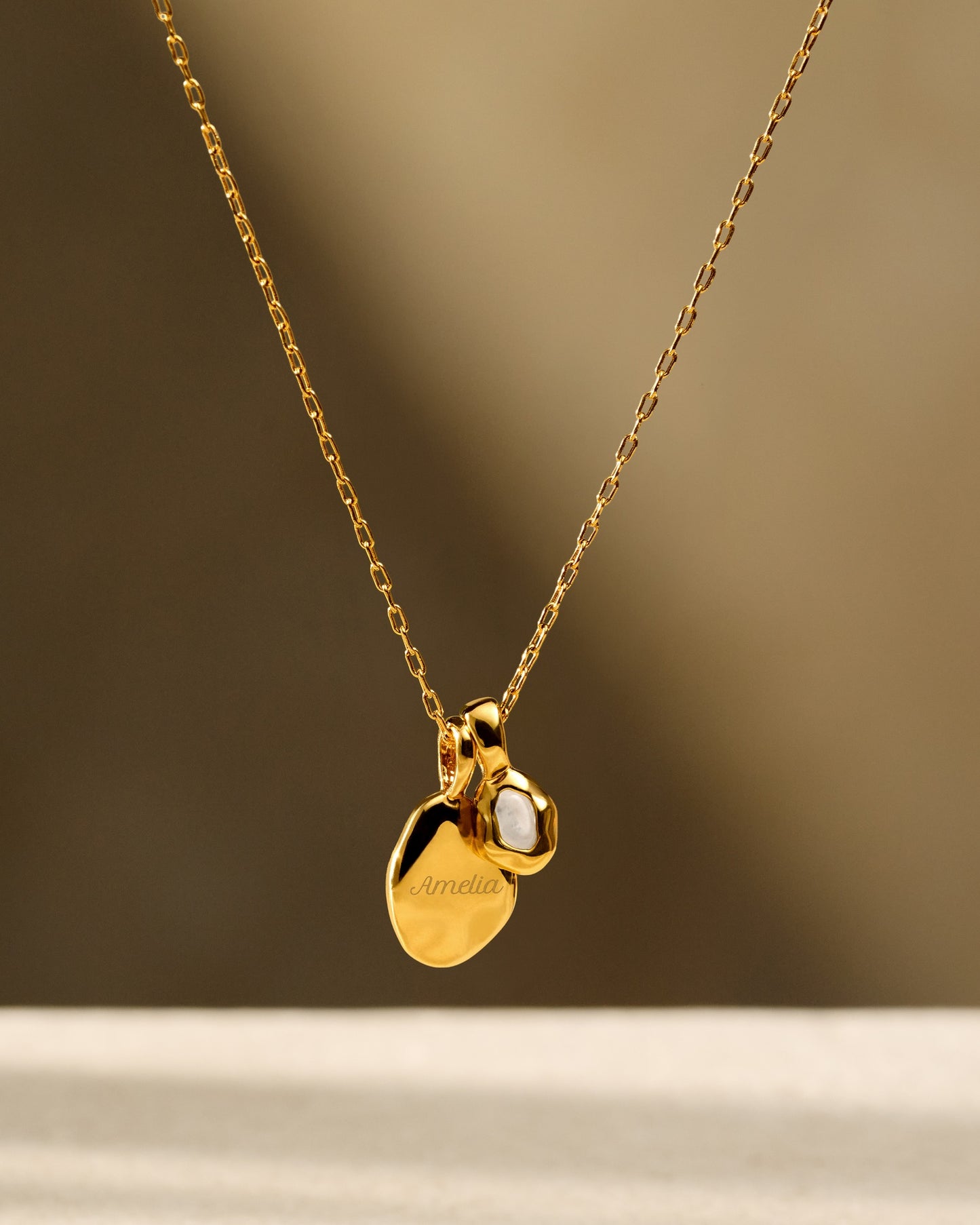 'April' Waterproof Gold Birthstone Necklace¬†