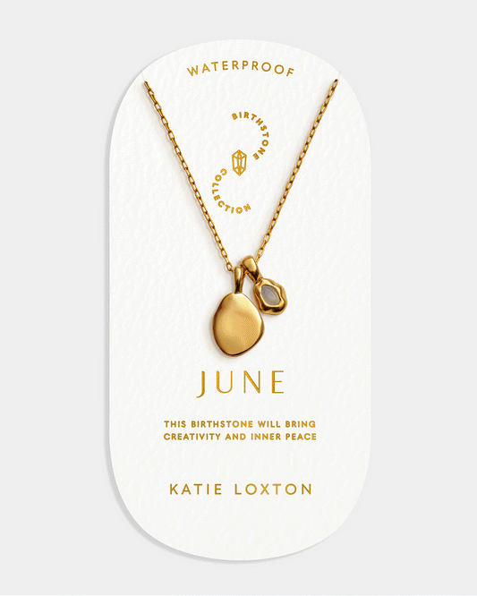 'June' Waterproof Gold Birthstone Necklace¬†